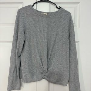 Pink Rose | long sleeve grey t-shirt